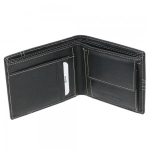 ALPHA STATUS 10115-0 RFID Leather Men's Wallet Black Wallets