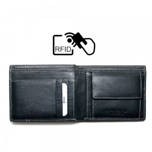 ALPHA STATUS 10115-0 RFID Leather Men's Wallet Black Wallets