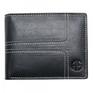 ALPHA STATUS 10115-0 RFID Leather Men's Wallet Black Wallets