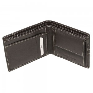 ALPHA STATUS 10115-0 RFID Δερμάτινο Ανδρικό Πορτοφόλι Καφέ Πορτοφόλια