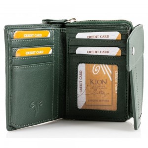 Kion 10735F Πορτοφόλι Γυναικείο Δέρμα Πράσινο Wallets