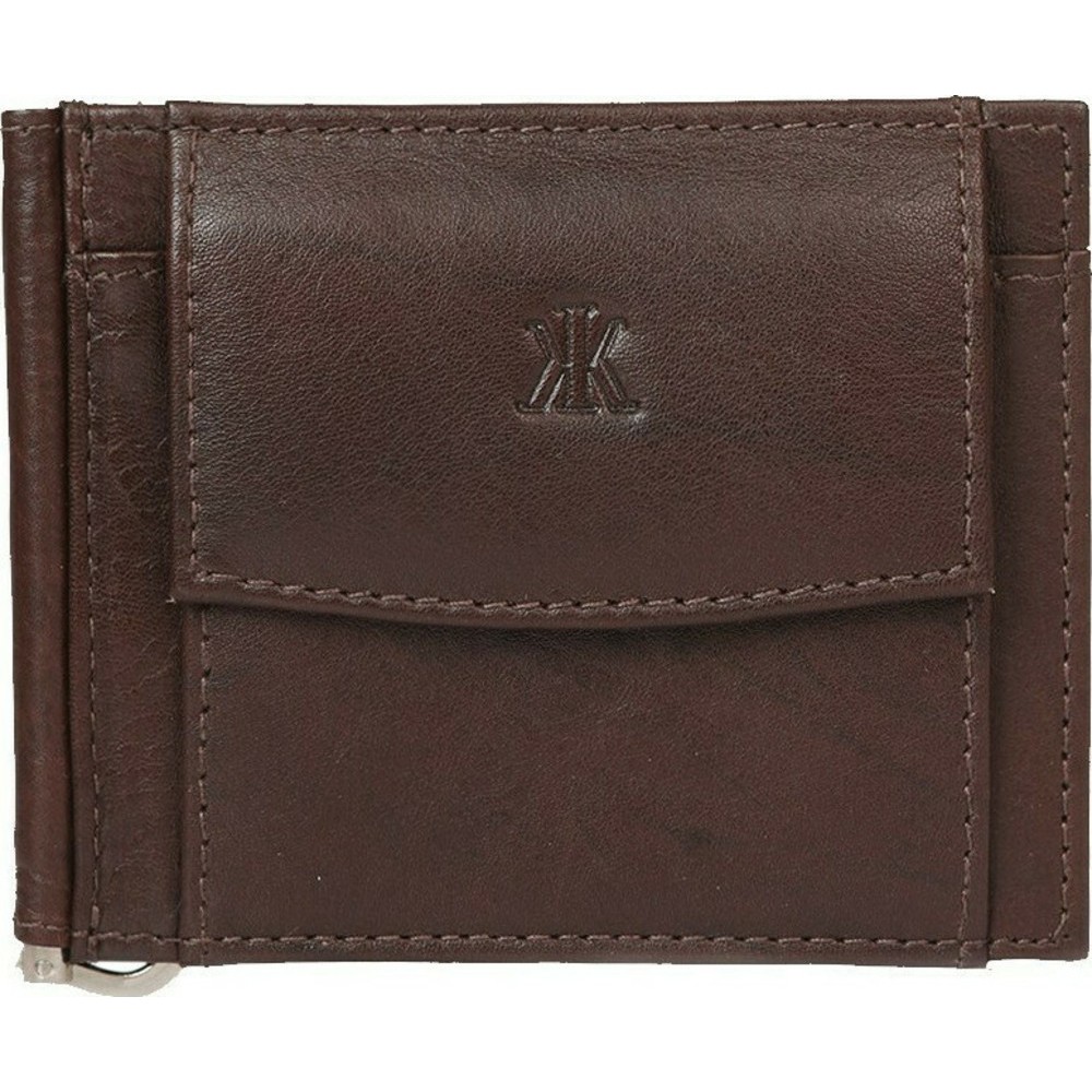 Πορτοφόλι δέρμα Kappa 1470 με μεταλλικο έλασμα καφέ Πορτοφόλια