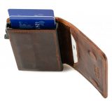 Kion 16823 KARA Card Holder Δερμάτινο Μαγνητικό Πορτοφόλι με RFID Καφέ 2