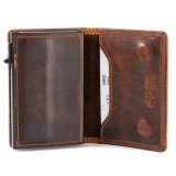 Kion 16823 KARA Card Holder Δερμάτινο Μαγνητικό Πορτοφόλι με RFID Καφέ 3