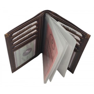 Ανδρικό πορτοφόλι KAPPA 1921b δέρμα καφέ Πορτοφόλια