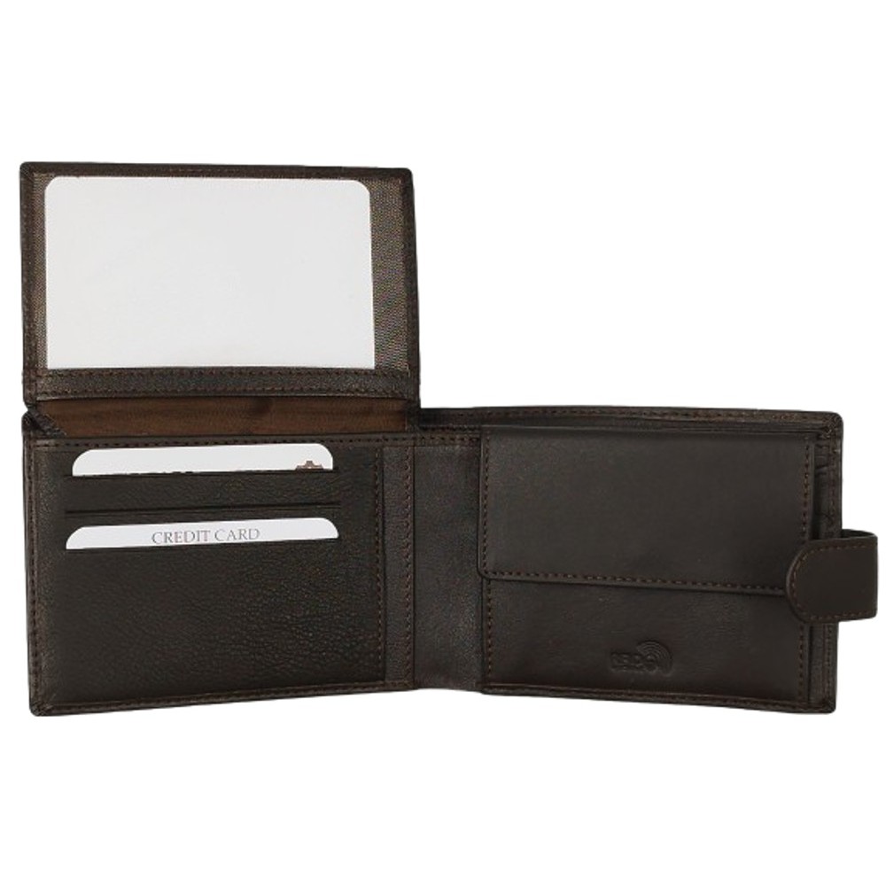 Luxus Δερμάτινο Ανδρικό Πορτοφόλι με RFID 27-53 Καφέ Πορτοφόλια