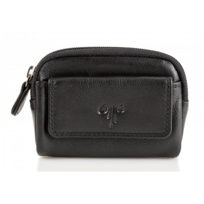 Kion 29224 Δερμάτινο Πορτοφόλι Κερμάτων και Κλειδοθήκη Μαύρο
