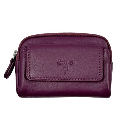 Kion 29224 Δερμάτινο Πορτοφόλι Κερμάτων και Κλειδοθήκη Μωβ