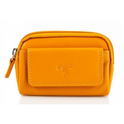 Kion 29224 Δερμάτινο Πορτοφόλι Κερμάτων και Κλειδοθήκη Κίτρινο