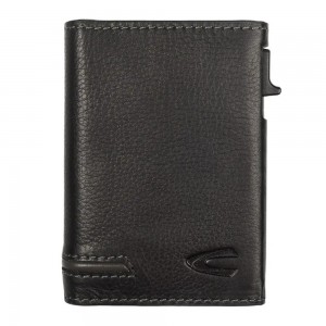 Camel Active 416-701-60 Leather RFID Card Wallet Black Wallets