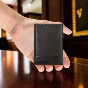 Camel Active 416-701-60 Leather RFID Card Wallet Black Wallets