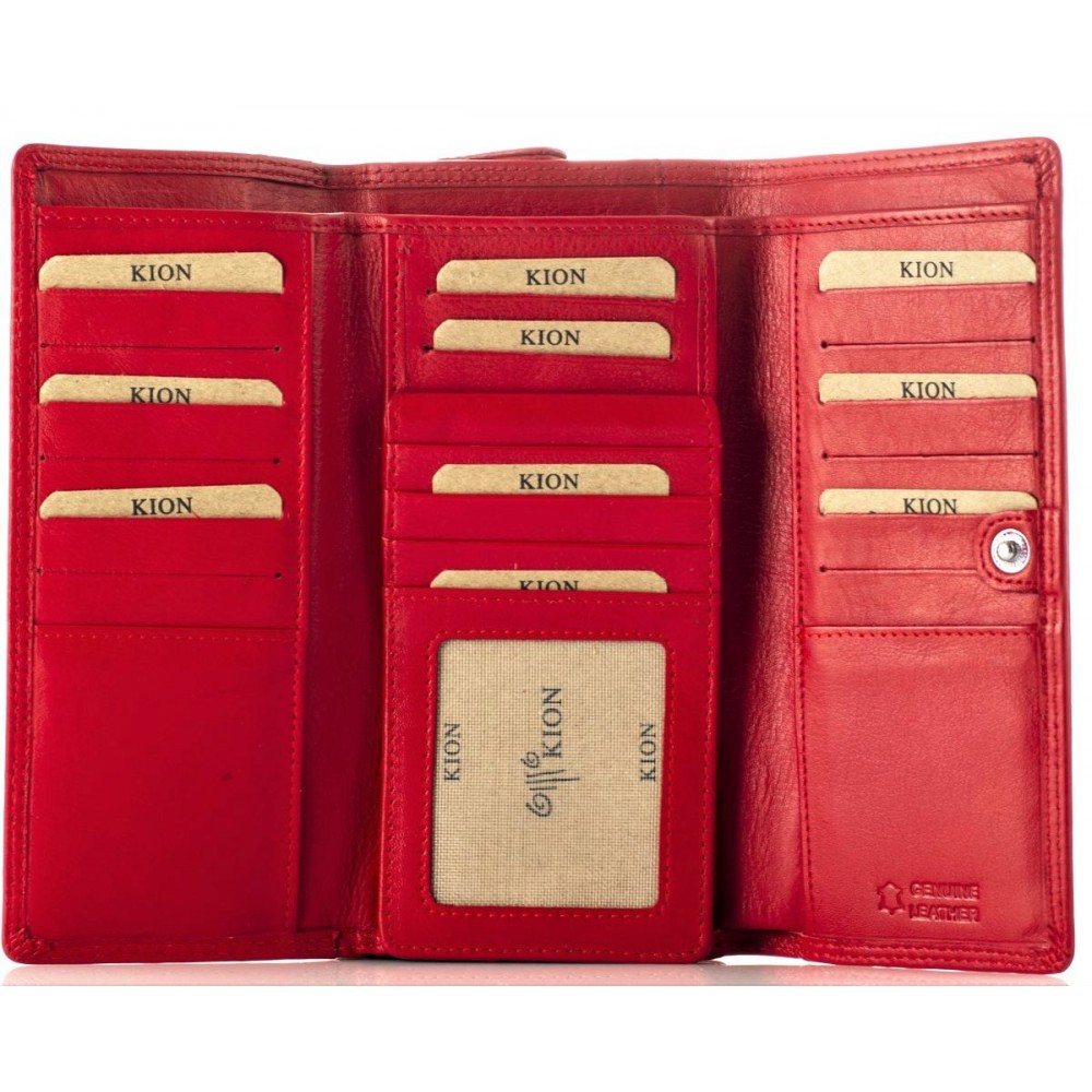 Kion Δέρμα Μεγάλο κόκκινο πορτοφόλι 452 Wallets