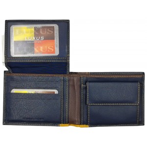 LUXUS Ανδρικό Πορτοφόλι με RFID δέρμα 5221 μπλε Πορτοφόλια