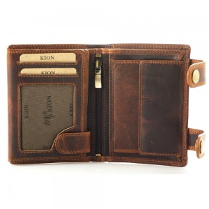 Kion 5452L KARA Δερμάτινο Ανδρικό Πορτοφόλι με RFID Καφέ Πορτοφόλια