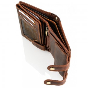 Kion 5452L KARA Δερμάτινο Ανδρικό Πορτοφόλι με RFID Καφέ Πορτοφόλια