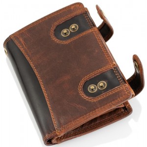 Kion 5452L KARA Δερμάτινο Ανδρικό Πορτοφόλι με RFID Καφέ Πορτοφόλια