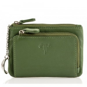 Kion 5657 Δερμάτινο Πορτοφόλι Κερμάτων και Κλειδοθήκη Πράσινο Wallets