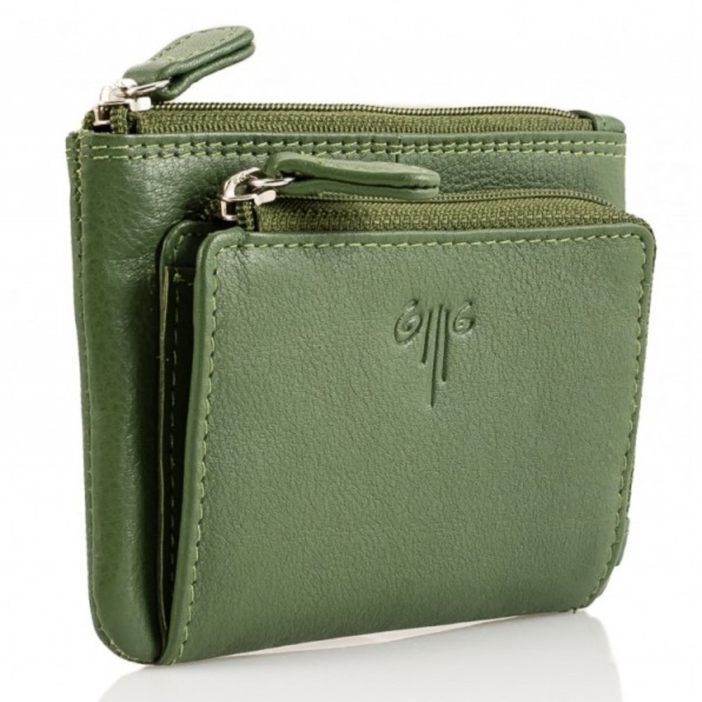 Kion 5657 Δερμάτινο Πορτοφόλι Κερμάτων και Κλειδοθήκη Πράσινο Wallets