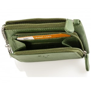 Kion 5657 Δερμάτινο Πορτοφόλι Κερμάτων και Κλειδοθήκη Πράσινο Wallets