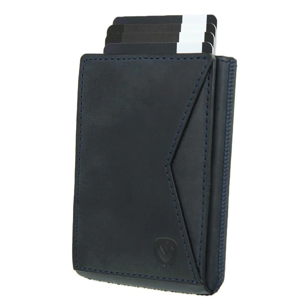 Valenta 582377 Card Case Pocket Δερμάτινο Πορτοφόλι Καρτών με RFID Μπλε Πορτοφόλια