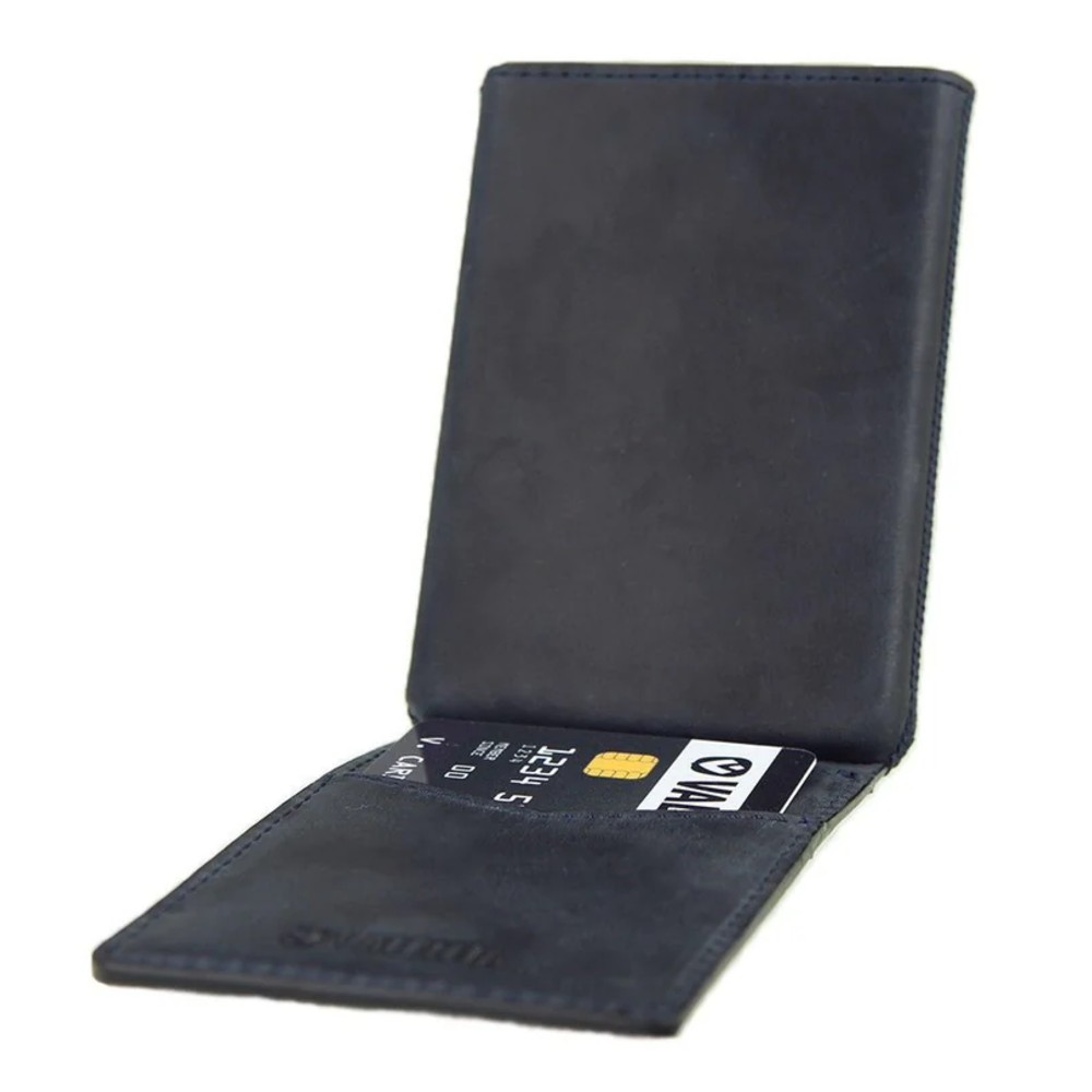 Valenta 582377 Card Case Pocket Δερμάτινο Πορτοφόλι Καρτών με RFID Μπλε Πορτοφόλια