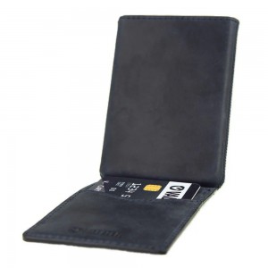 Valenta 582377 Card Case Pocket Δερμάτινο Πορτοφόλι Καρτών με RFID Μπλε Πορτοφόλια