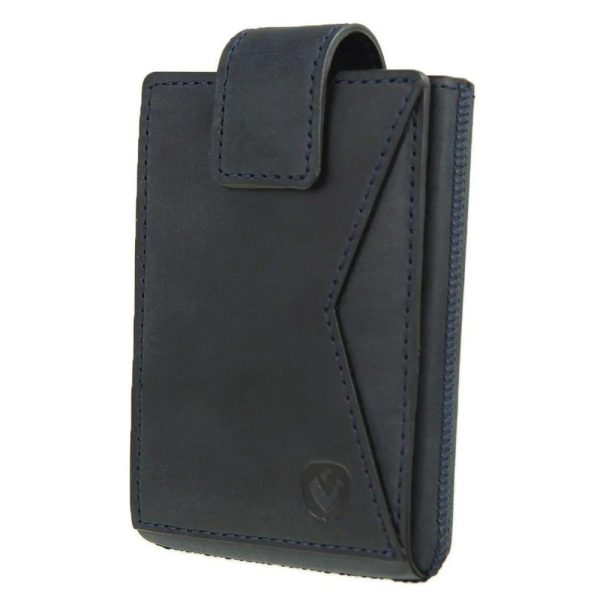 Valenta 582377 Card Case Pocket Δερμάτινο Πορτοφόλι Καρτών με RFID Μπλε