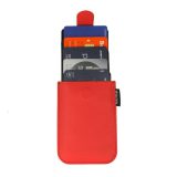 Valenta 583770 Card Case Pocket Slide Δερμάτινο Πορτοφόλι Καρτών με RFID Κόκκινο 5