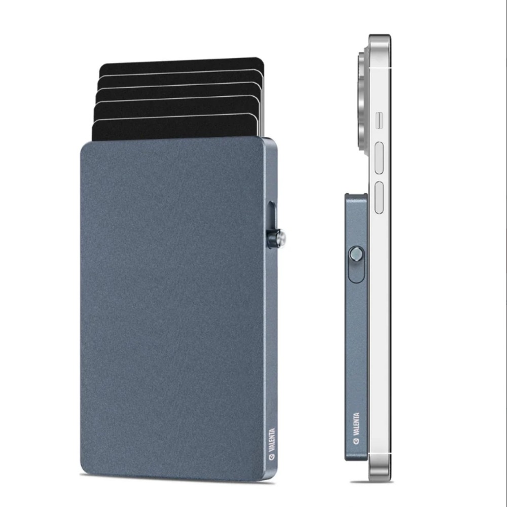 Valenta 587488 Cardprotector Πορτοφόλι Καρτών Αλουμινίου MagSafe Γκρι Πορτοφολία ανδρικά