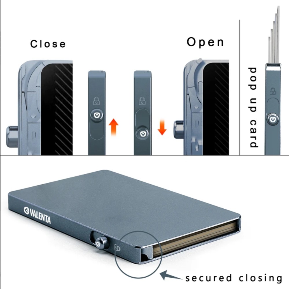 Valenta 587488 Cardprotector Πορτοφόλι Καρτών Αλουμινίου MagSafe Γκρι Πορτοφολία ανδρικά