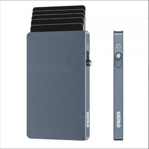Valenta 587488 Cardprotector Πορτοφόλι Καρτών Αλουμινίου MagSafe Γκρι Πορτοφολία ανδρικά