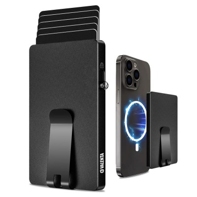 Valenta 587518-223551 Cardprotector Πορτοφόλι Αλουμινίου MagSafe Με Money Clip Μαύρο