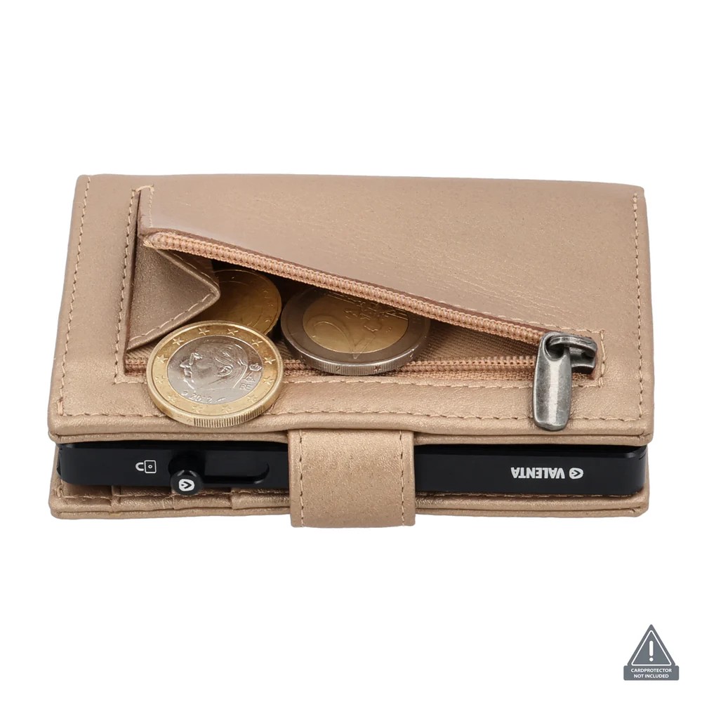 Valenta 588904 Δερμάτινο Πορτοφόλι Καρτών MagSafe με RFID Μεταλλικό Μπεζ Πορτοφόλια