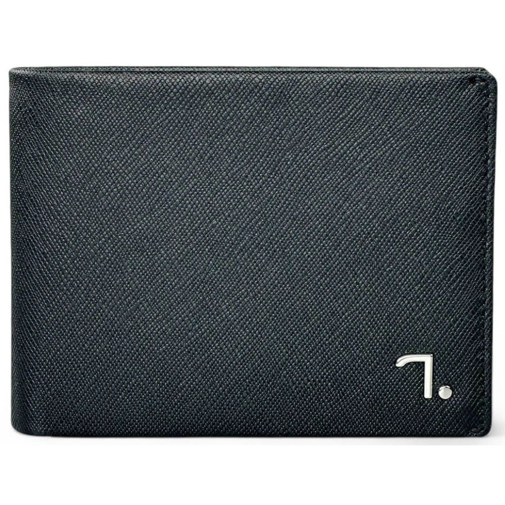 7.Dots 70-001 Men's Leather Wallet Saturn Black Wallets