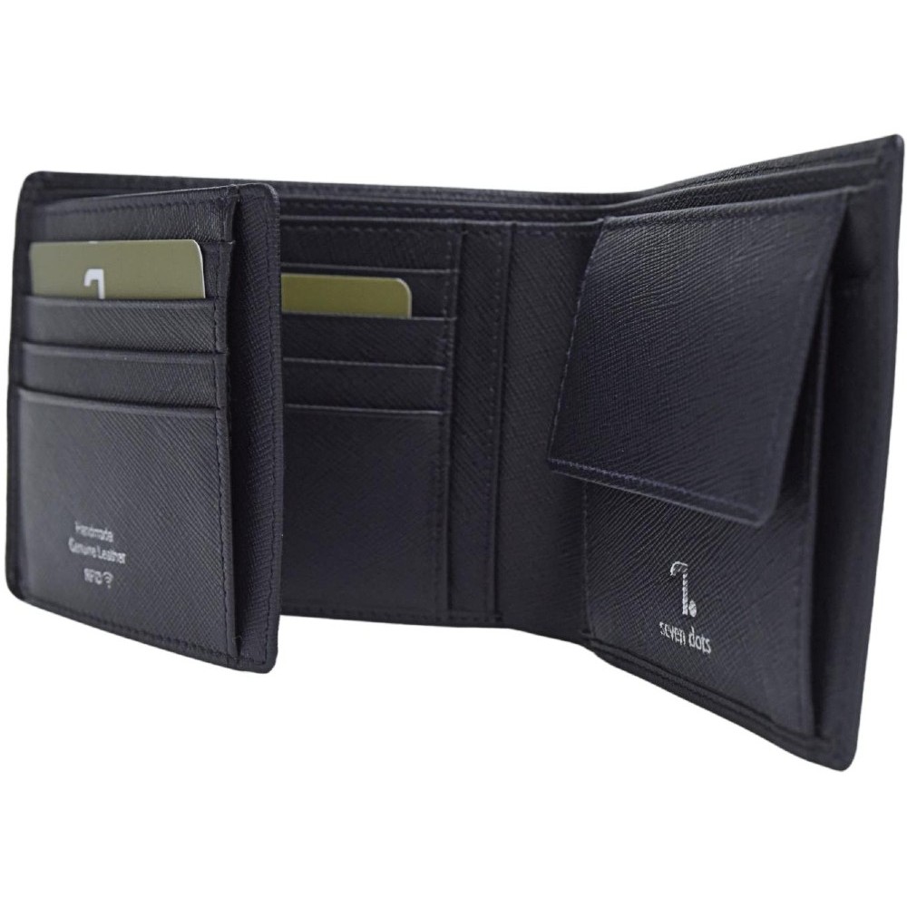 7.Dots 70-001 Men's Leather Wallet Saturn Blue Wallets