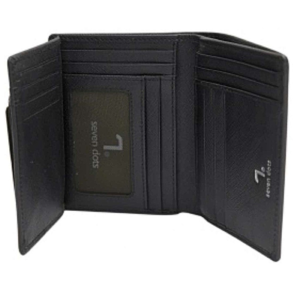 7.Dots 70-015 Men's Leather Wallet Saturn Black Wallets