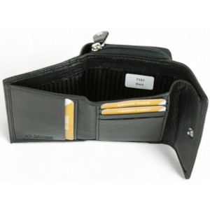 Kion 7151 Γυναικείο Πορτοφόλι Δέρμα Μαύρο Πορτοφόλια