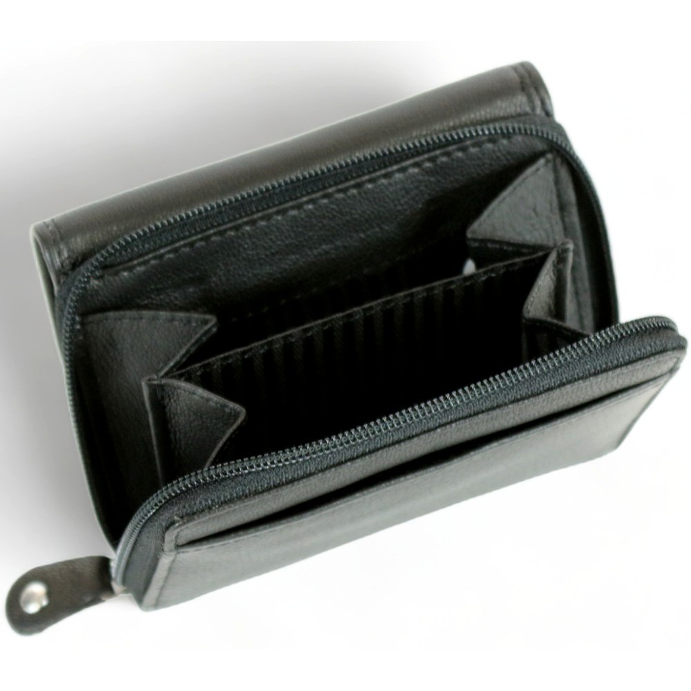 Kion 7151 Γυναικείο Πορτοφόλι Δέρμα Μαύρο Πορτοφόλια