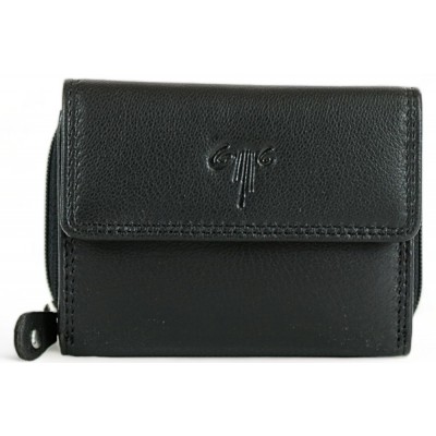 Kion 7151 Γυναικείο Πορτοφόλι Δέρμα Μαύρο