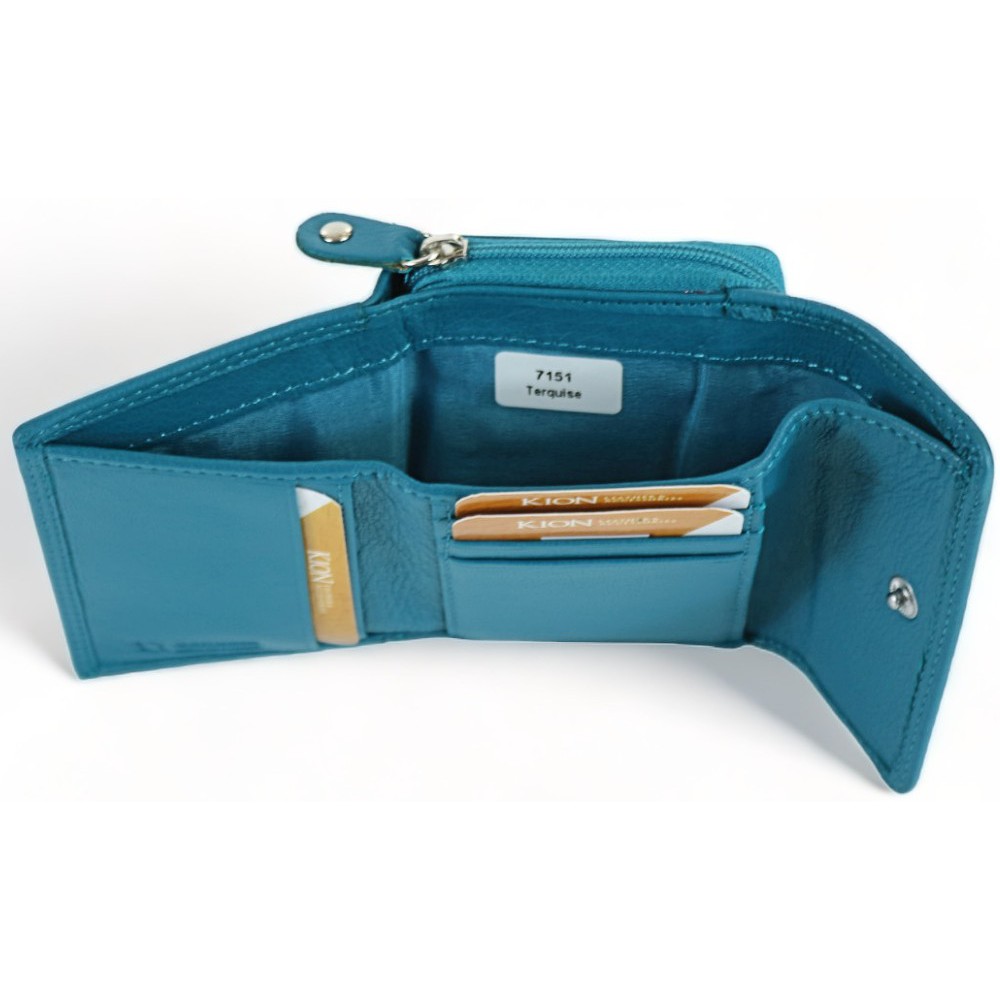 Kion 7151 Γυναικείο Πορτοφόλι Δέρμα Πετρόλ Πορτοφόλια