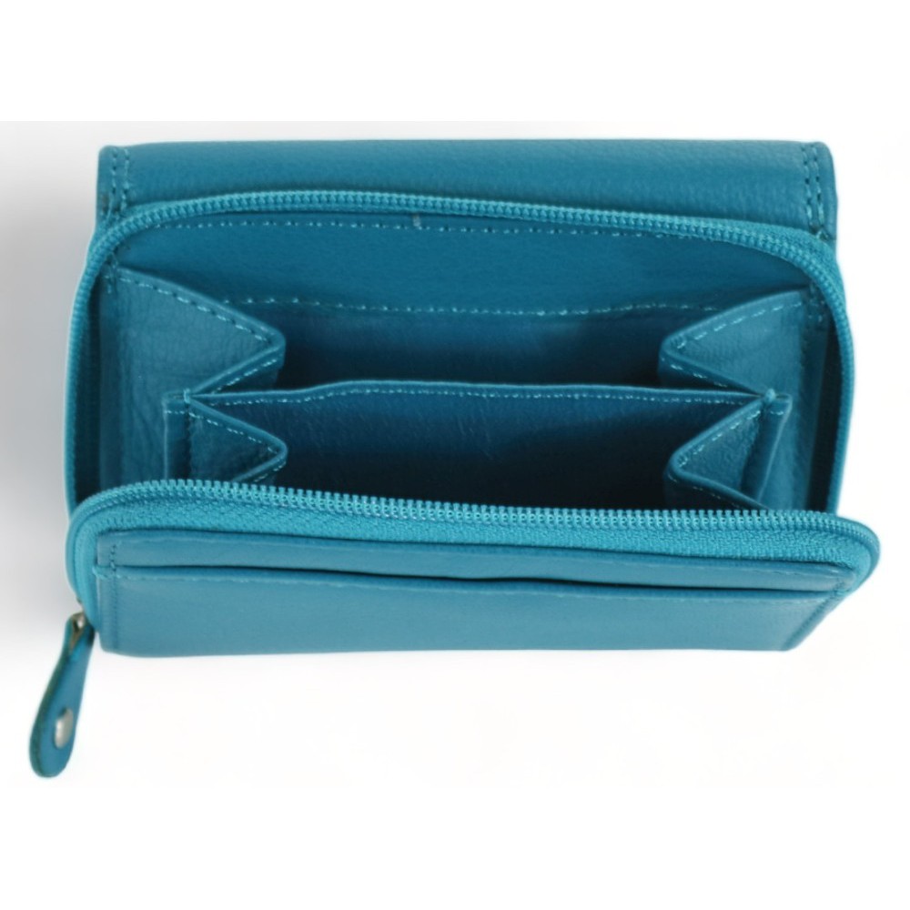 Kion 7151 Γυναικείο Πορτοφόλι Δέρμα Πετρόλ Πορτοφόλια