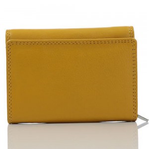 Kion 8057 Μικρό Δερμάτινο Γυναικείο Πορτοφόλι Κίτρινο Πορτοφόλια