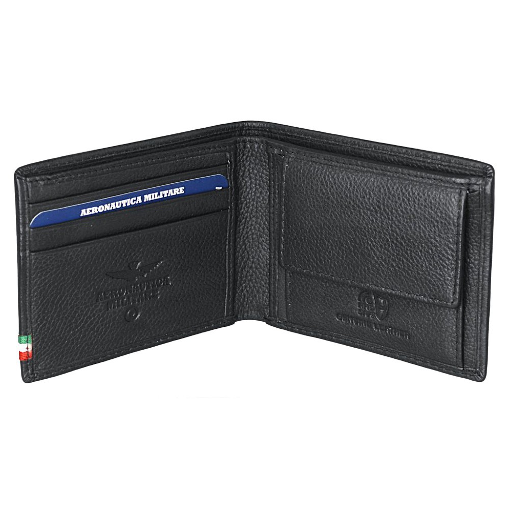 Aeronautica Militare AM-101 Leather Men's Wallet Black Wallets