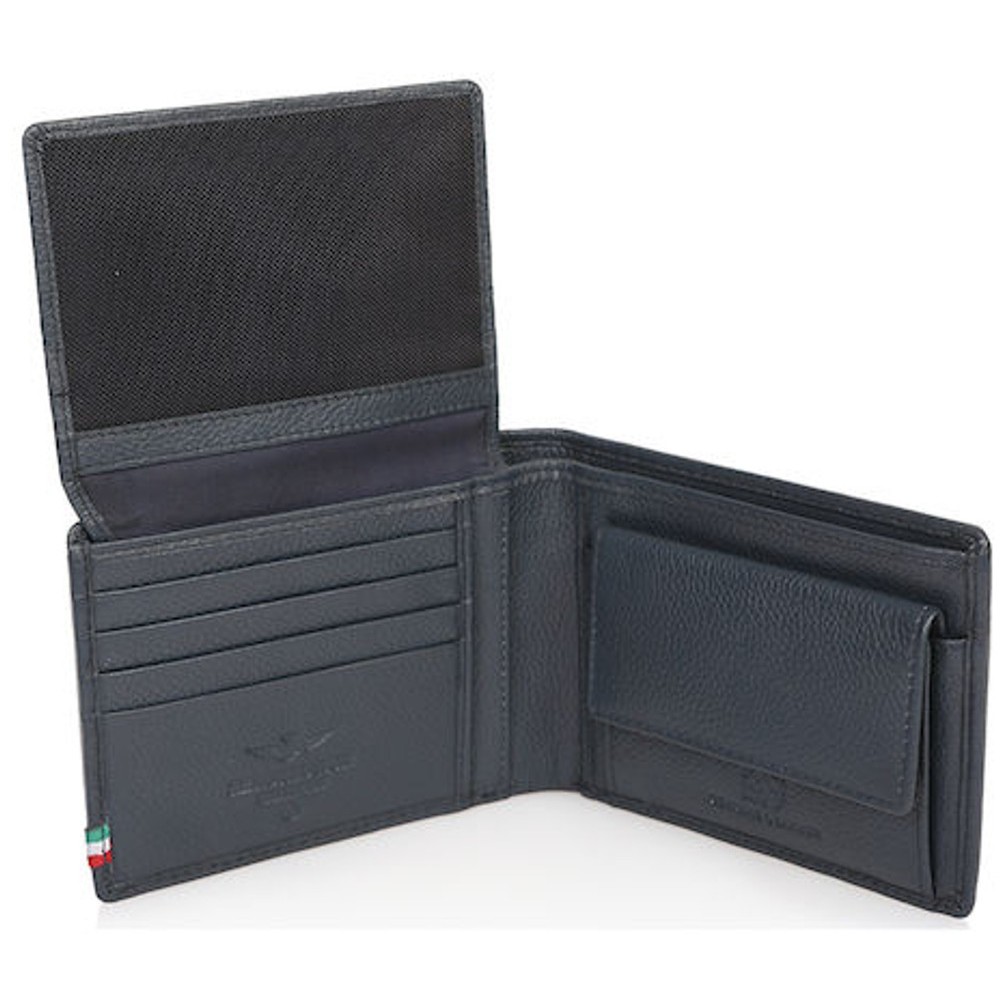 AERONAUTICA MILITARE AM-103 leather wallet blue Wallets
