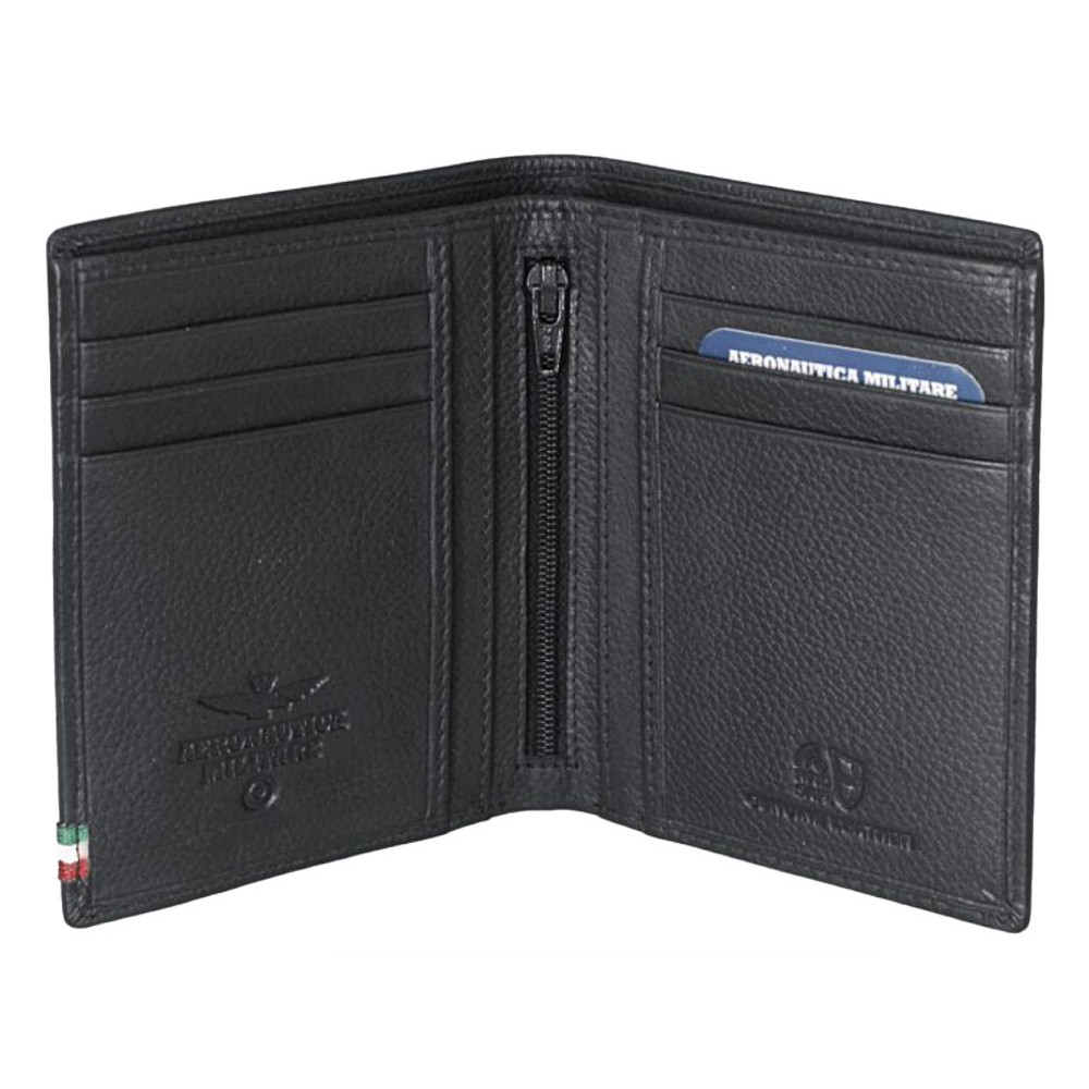 Aeronautica Militare AM-105 Leather Men's Wallet Black Wallets