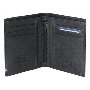 Aeronautica Militare AM-105 Leather Men's Wallet Black Wallets