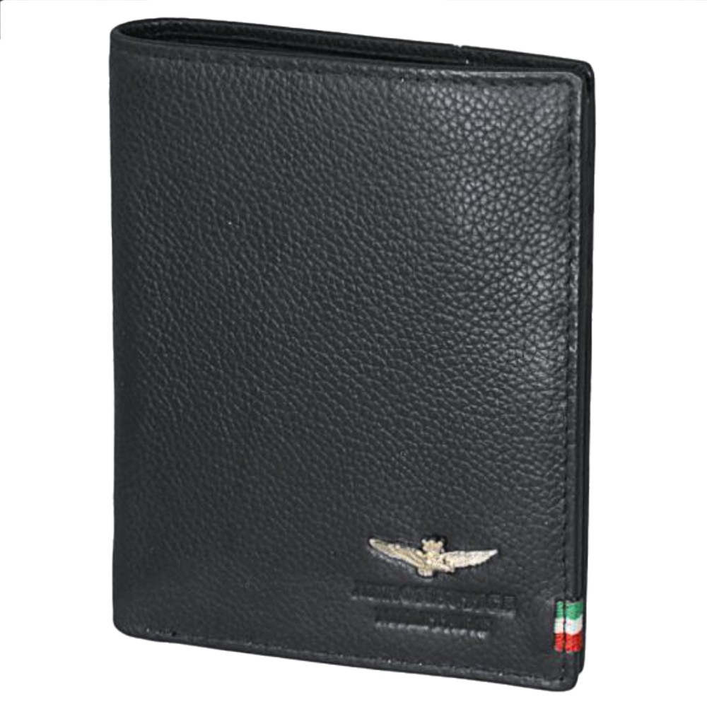 Aeronautica Militare AM-105 Leather Men's Wallet Black Wallets