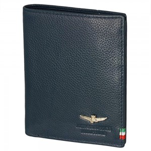 Aeronautica Militare AM-105 Leather Men's Wallet Blue Wallets