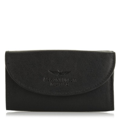 Aeronautica Militare AM-176 Leather Key Holder - Wallet Black 