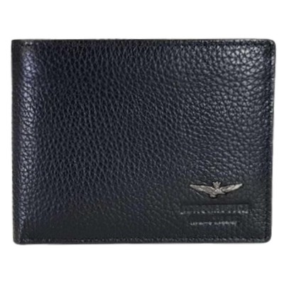 AERONAUTICA MILITARE AM-183 Leather Wallet Black